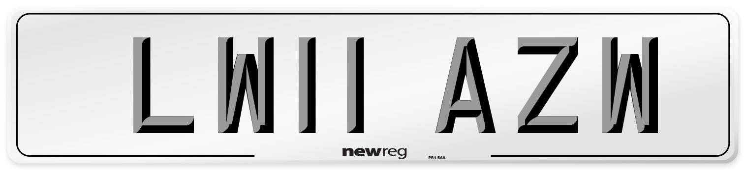 LW11 AZW Number Plate from New Reg